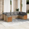 MAISON EXCLUSIVE - Salon de jardin avec coussins 9 pcs beige résine tressée