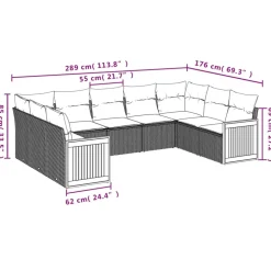 MAISON EXCLUSIVE - Salon de jardin avec coussins 9 pcs beige résine tressée