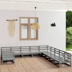 MAISON EXCLUSIVE - Salon de jardin 11 pcs bois de pin massif