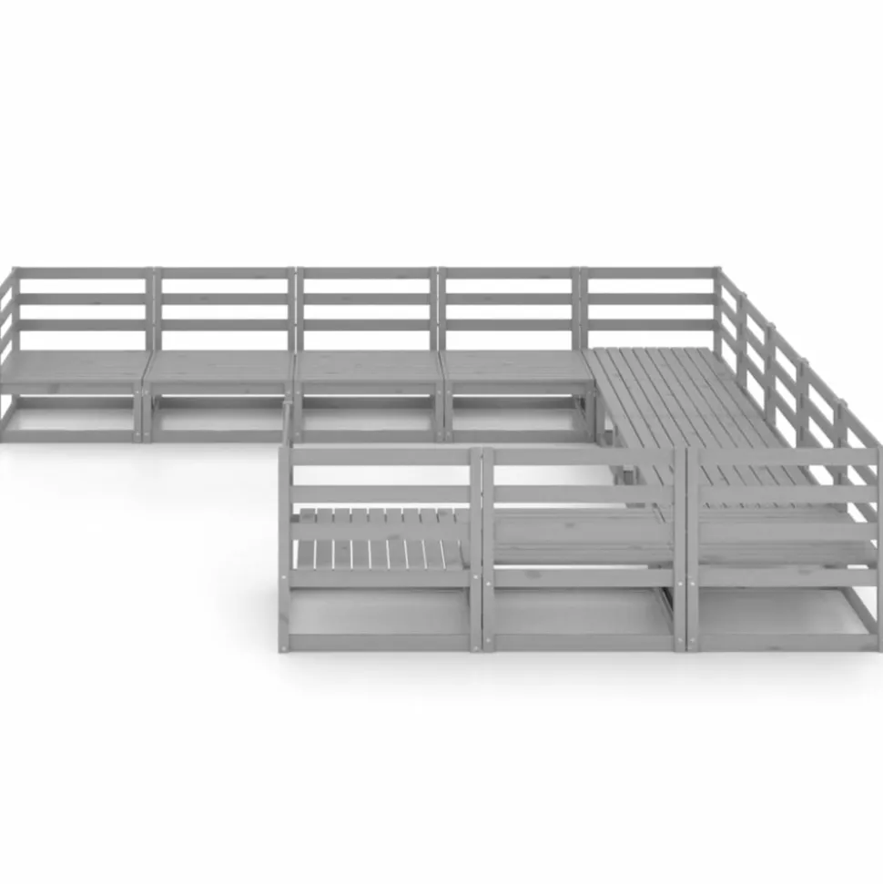 MAISON EXCLUSIVE - Salon de jardin 11 pcs bois de pin massif