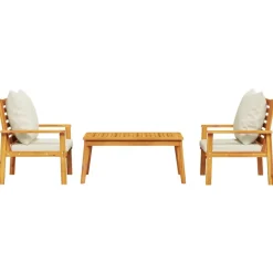 MAISON EXCLUSIVE - Salon de jardin 3 pcs avec coussins bois massif d'acacia