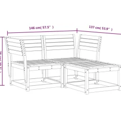 MAISON EXCLUSIVE - Salon de jardin 3 pcs bois massif de douglas