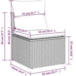 MAISON EXCLUSIVE - Salon de jardin 6 pcs avec coussins noir résine tressée