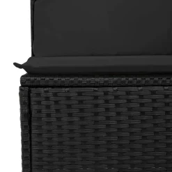 MAISON EXCLUSIVE - Salon de jardin 11 pcs avec coussins noir résine tressée