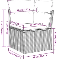 MAISON EXCLUSIVE - Salon de jardin 11 pcs avec coussins noir résine tressée