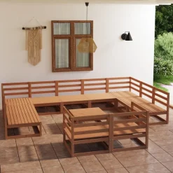 MAISON EXCLUSIVE - Salon de jardin 12 pcs bois de pin massif