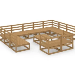 MAISON EXCLUSIVE - Salon de jardin 12 pcs bois de pin massif