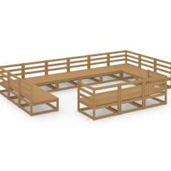 MAISON EXCLUSIVE - Salon de jardin 13 pcs bois de pin massif