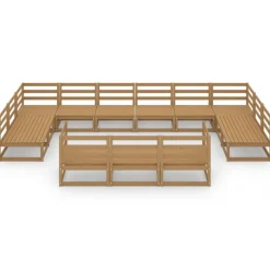 MAISON EXCLUSIVE - Salon de jardin 13 pcs bois de pin massif