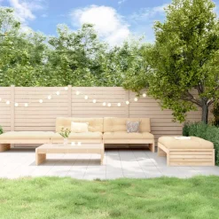MAISON EXCLUSIVE - Salon de jardin 5 pcs avec coussins bois massif