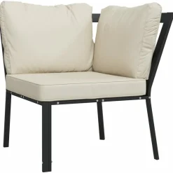 MAISON EXCLUSIVE - Salon de jardin 11 pcs avec coussins sable acier