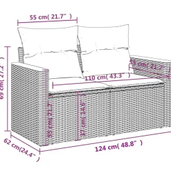 MAISON EXCLUSIVE - Salon de jardin 11 pcs avec coussins noir résine tressée