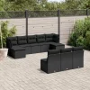 MAISON EXCLUSIVE - Salon de jardin 10 pcs avec coussins noir résine tressée
