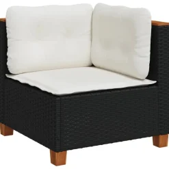 MAISON EXCLUSIVE - Salon de jardin 10 pcs avec coussins noir résine tressée