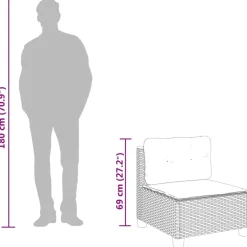 MAISON EXCLUSIVE - Salon de jardin 10 pcs avec coussins noir résine tressée