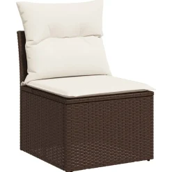 MAISON EXCLUSIVE - Salon de jardin avec coussins 5 pcs marron résine tressée