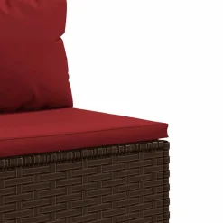 MAISON EXCLUSIVE - Salon de jardin 4 pcs avec coussins marron résine tressée