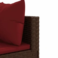 MAISON EXCLUSIVE - Salon de jardin 4 pcs avec coussins marron résine tressée