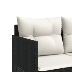 MAISON EXCLUSIVE - Salon de jardin 5 pcs avec coussins noir résine tressée