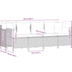 MAISON EXCLUSIVE - Salon de jardin 5 pcs avec coussins noir résine tressée