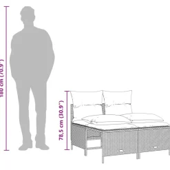 MAISON EXCLUSIVE - Salon de jardin 5 pcs avec coussins noir résine tressée