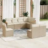 MAISON EXCLUSIVE - Salon de jardin avec coussins 8 pcs beige résine tressée
