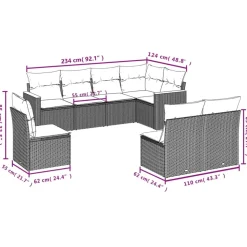 MAISON EXCLUSIVE - Salon de jardin avec coussins 8 pcs beige résine tressée