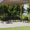 MAISON EXCLUSIVE - Salon de jardin 5 pcs avec coussins aluminium anthracite