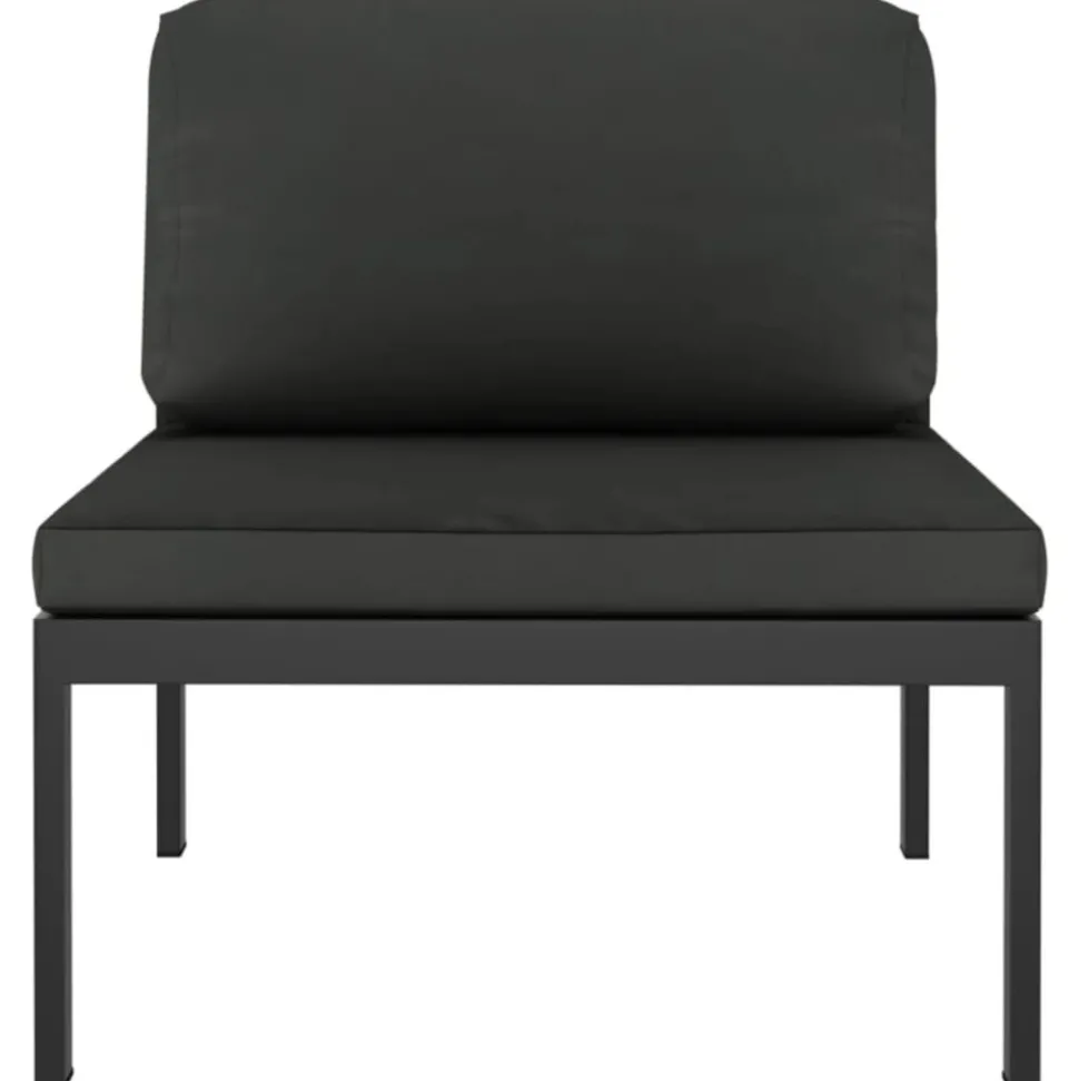 MAISON EXCLUSIVE - Salon de jardin 5 pcs avec coussins aluminium anthracite