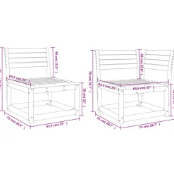 MAISON EXCLUSIVE - Salon de jardin 5 pcs bois de pin massif