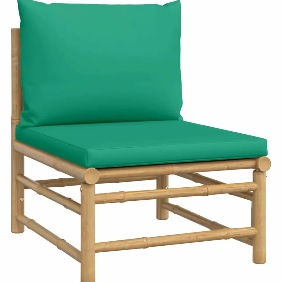 MAISON EXCLUSIVE - Salon de jardin 5 pcs avec coussins vert bambou
