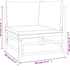 MAISON EXCLUSIVE - Salon de jardin 5 pcs avec coussins vert bambou