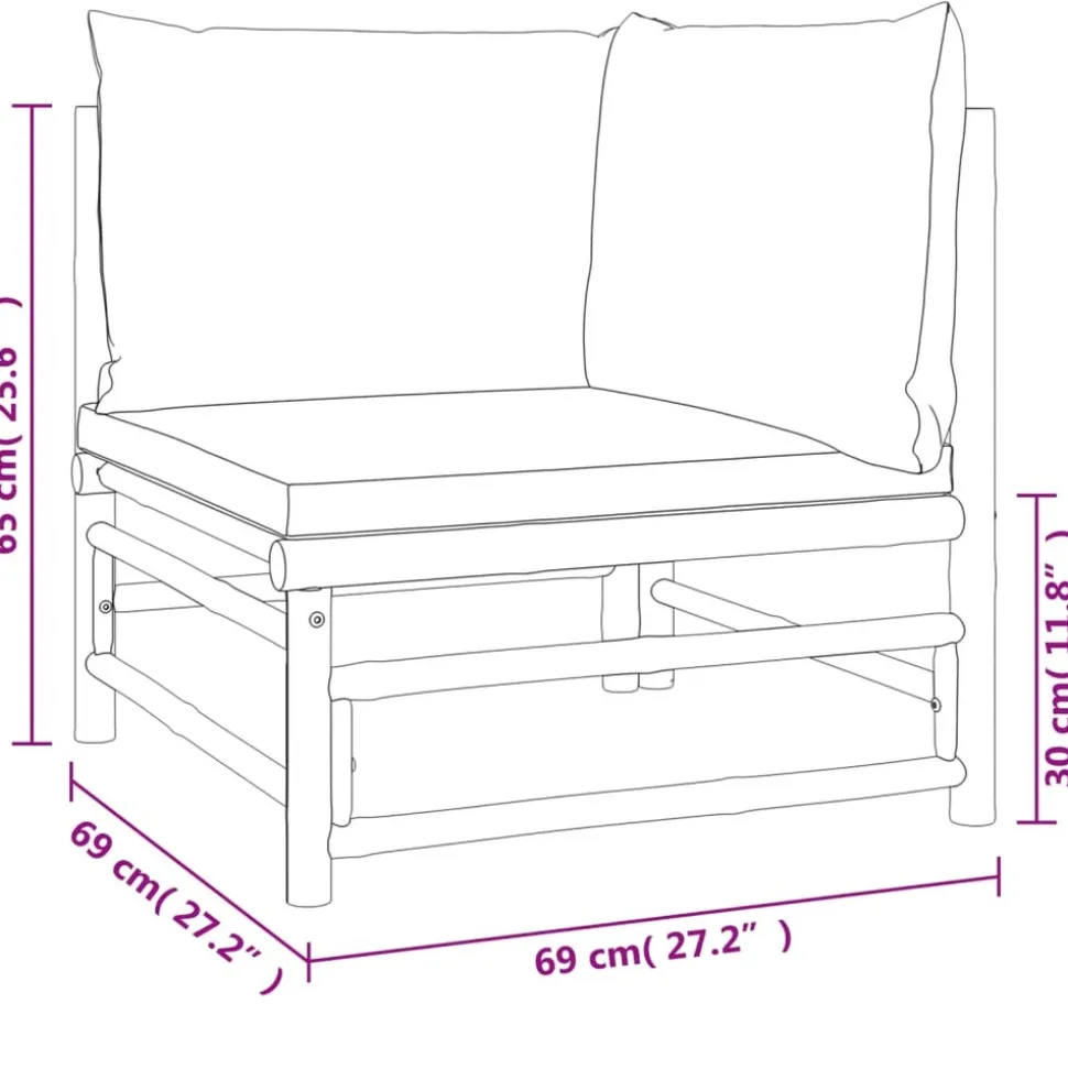 MAISON EXCLUSIVE - Salon de jardin 5 pcs avec coussins vert bambou