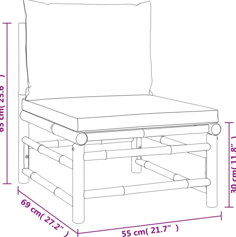 MAISON EXCLUSIVE - Salon de jardin 5 pcs avec coussins vert bambou