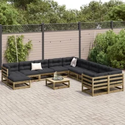 MAISON EXCLUSIVE - Salon de jardin 12 pcs bois de pin imprégné