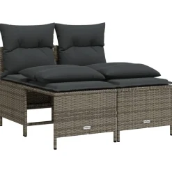 MAISON EXCLUSIVE - Salon de jardin 5 pcs avec coussins gris résine tressée