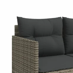 MAISON EXCLUSIVE - Salon de jardin 5 pcs avec coussins gris résine tressée