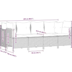 MAISON EXCLUSIVE - Salon de jardin 5 pcs avec coussins gris résine tressée