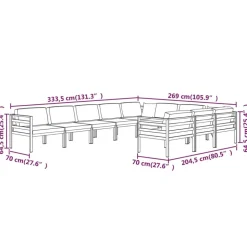 MAISON EXCLUSIVE - Salon de jardin 10 pcs avec coussins aluminium anthracite
