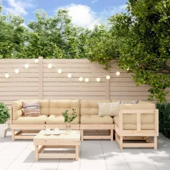 MAISON EXCLUSIVE - Salon de jardin 6 pcs avec coussins bois massif