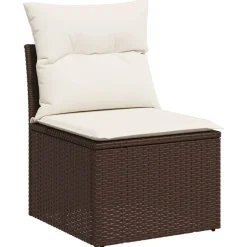 MAISON EXCLUSIVE - Salon de jardin avec coussins 7 pcs marron résine tressée