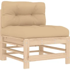 MAISON EXCLUSIVE - Salon de jardin 6 pcs avec coussins bois massif