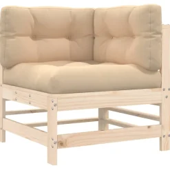 MAISON EXCLUSIVE - Salon de jardin 6 pcs avec coussins bois massif