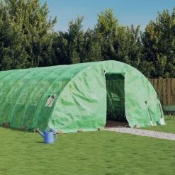 MAISON EXCLUSIVE - Serre avec cadre en acier vert 70 m² 14x5x2,3 m