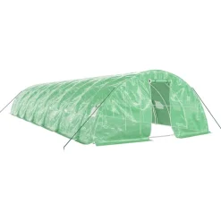 MAISON EXCLUSIVE - Serre avec cadre en acier vert 70 m² 14x5x2,3 m