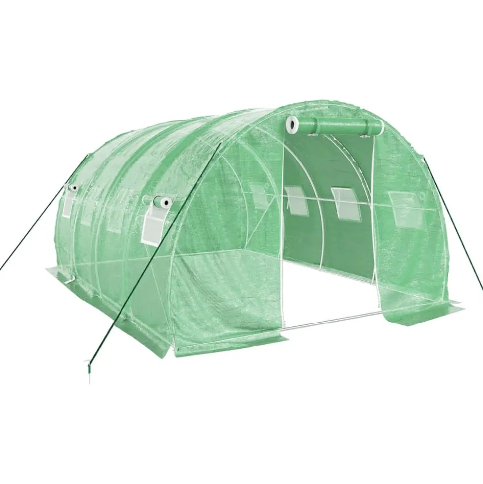 MAISON EXCLUSIVE - Serre avec cadre en acier vert 12 m² 4x3x2 m