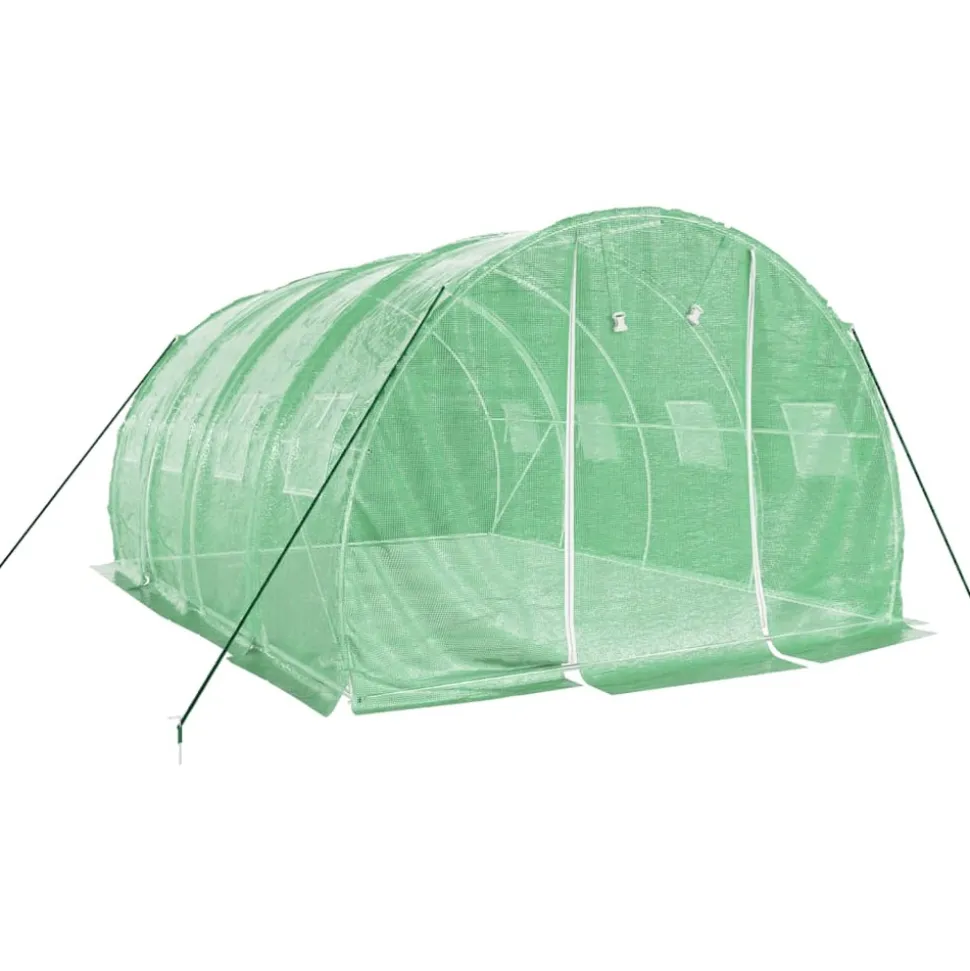 MAISON EXCLUSIVE - Serre avec cadre en acier vert 12 m² 4x3x2 m