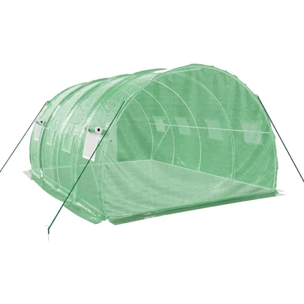 MAISON EXCLUSIVE - Serre avec cadre en acier vert 12 m² 4x3x2 m