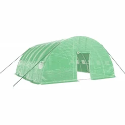 MAISON EXCLUSIVE - Serre avec cadre en acier vert 36 m² 6x6x2,85 m