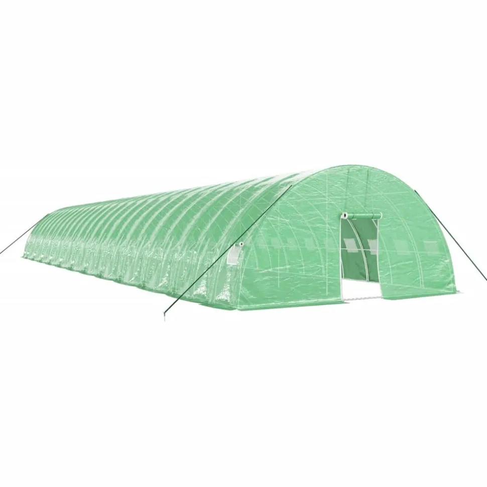 MAISON EXCLUSIVE - Serre avec cadre en acier vert 144 m² 24x6x2,85 m